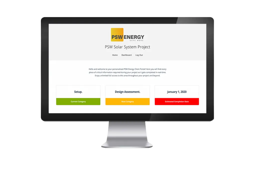 PSW Energy Client Portal Screen
