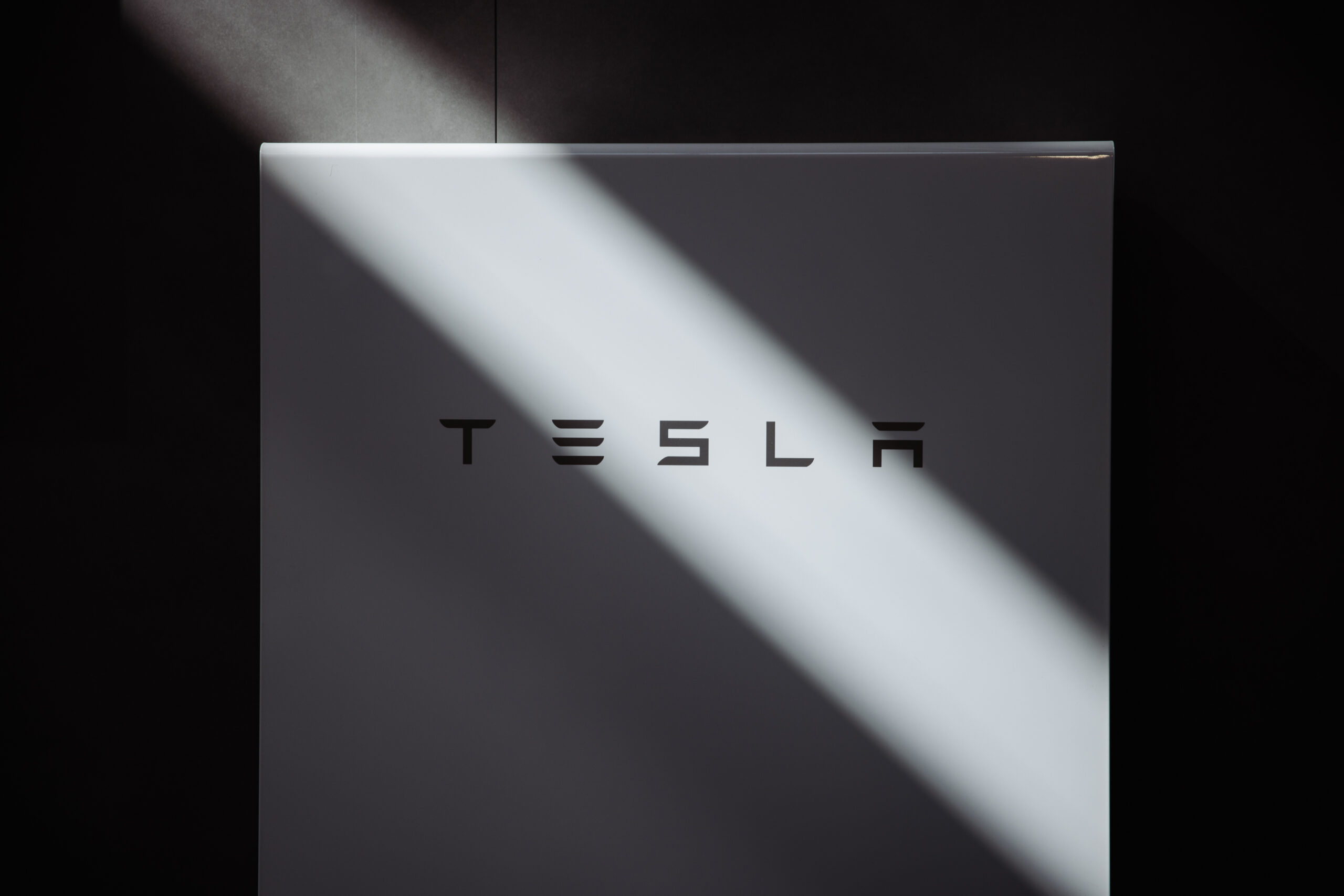 Powerwall 2 in the shadows (black & white) for Perth's first Tesla Energy Tech Talk