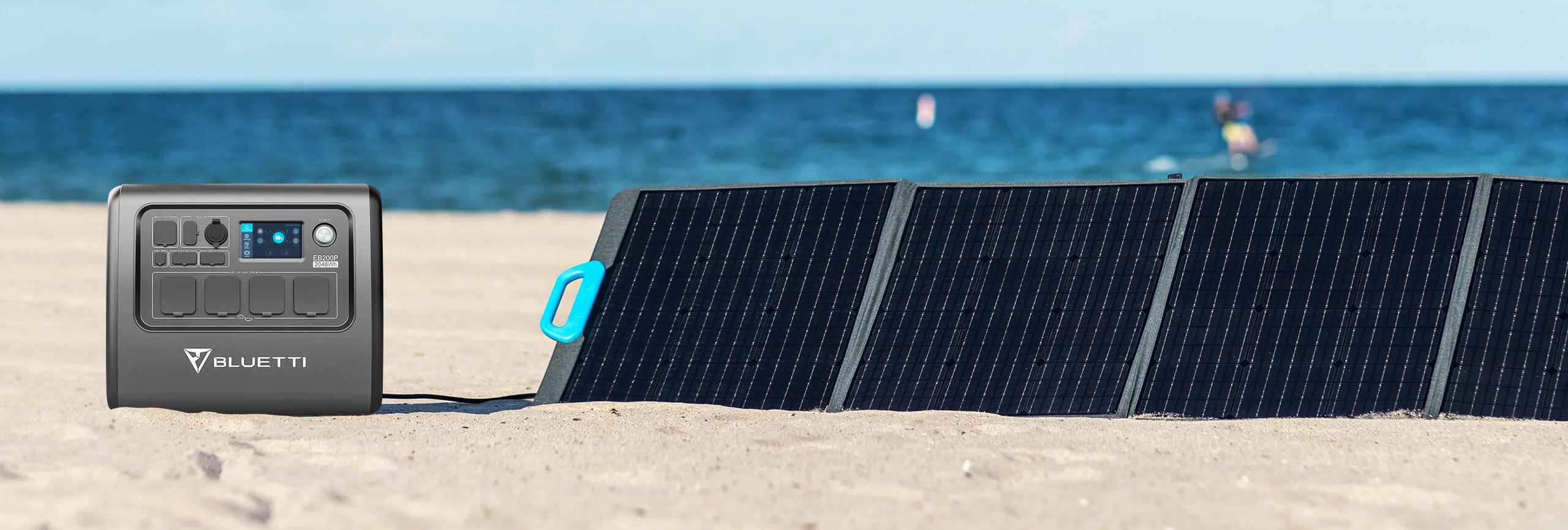 Bluetti Solar Panels on a West Australian beach