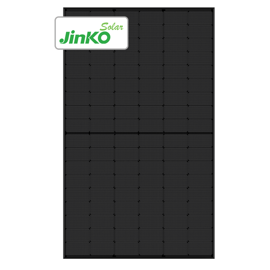 Jinko Tiger Neo 'Satin' solar panel, front view, no background