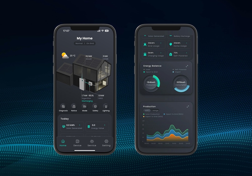 Sigenergy mySigen App displayed on two Android phones
